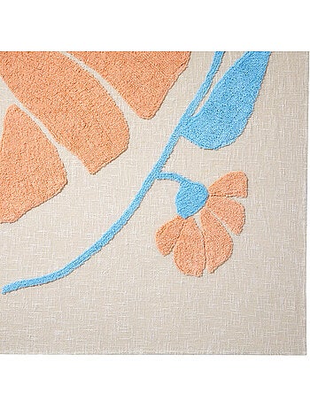 Dessus de lit 260x240xcm motif tufté coton FLEURS SAUVAGES
