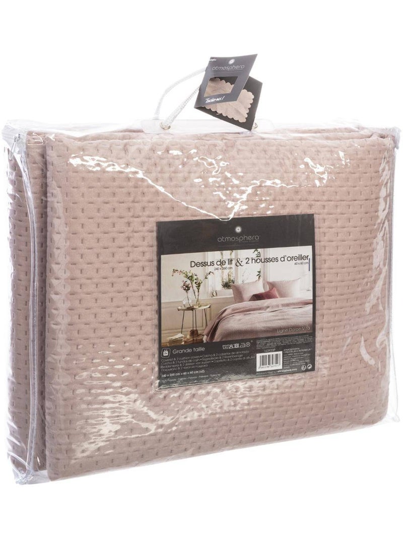Dessus de lit avec taies DOLCE Rose - Kiabi