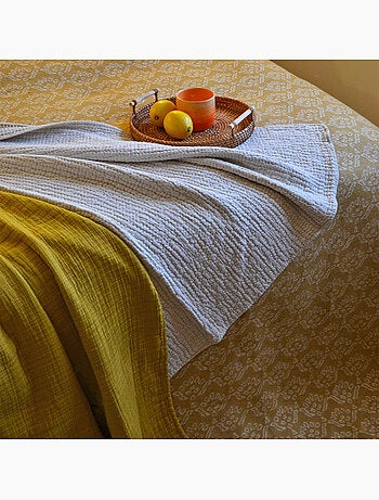 Dessus de lit jacquard motif floral
