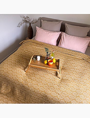 Dessus de lit jacquard motif floral