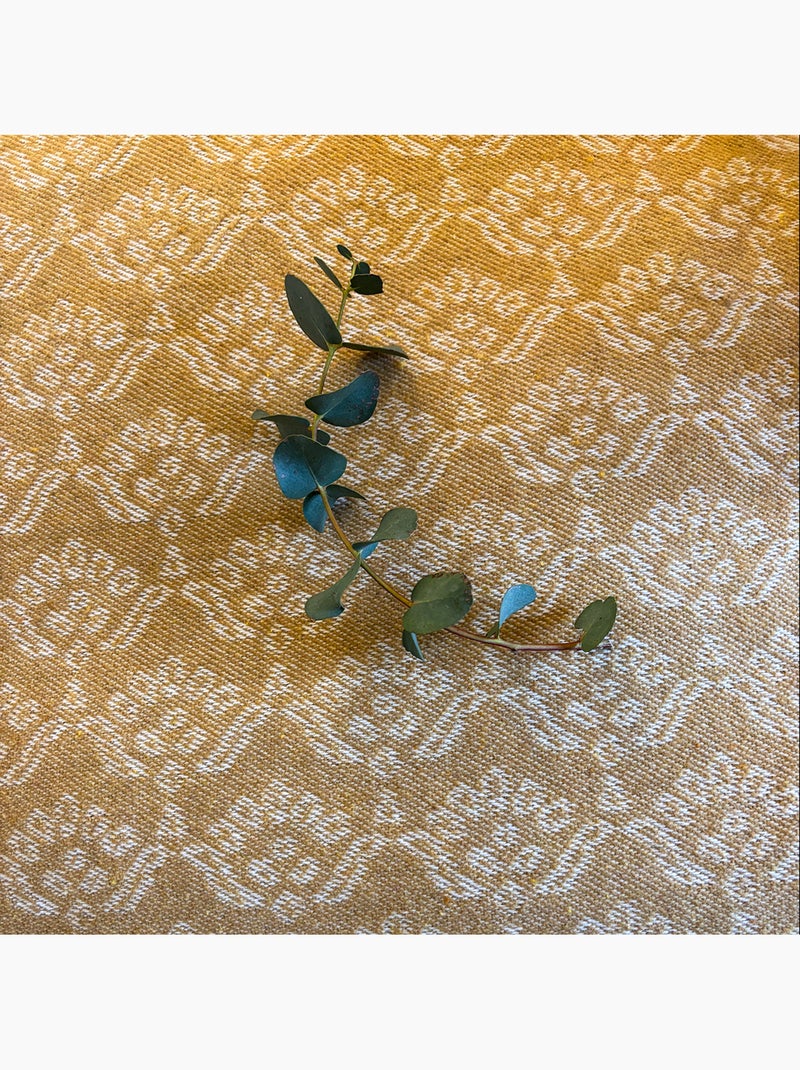 Dessus de lit jacquard motif floral Jaune foncé - Kiabi