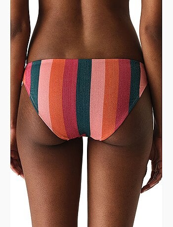 Devin bas de bikini à rayures avec fil métallisé, taille mi-haute penti