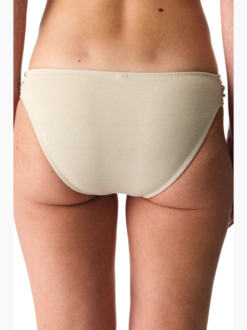 Devon met plooien aan de zijkant, glitter, bikinibroekje met middelhoge taille penti Klei-beige - Kiabi