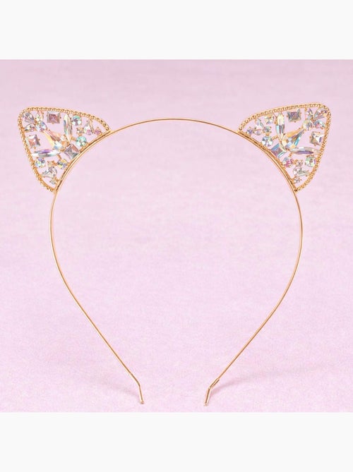 Diadeem haarband met kattenoren voor prinses verkleedkostuum - Kiabi