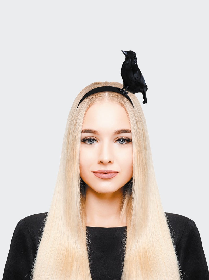 Diadeem met kraai ZWART - Kiabi