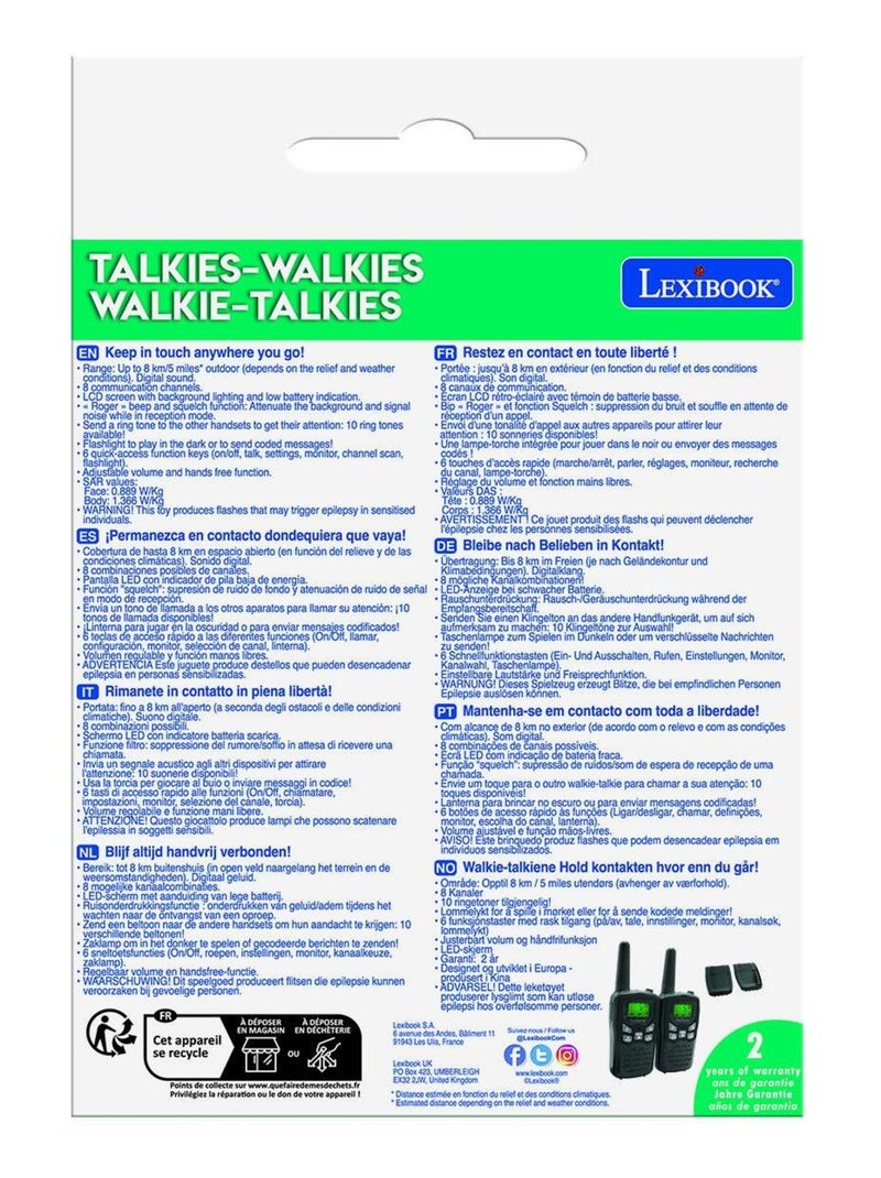 Digitale walkie-talkies tot 5 miles, 8 kanalen N.v.t. - Kiabi