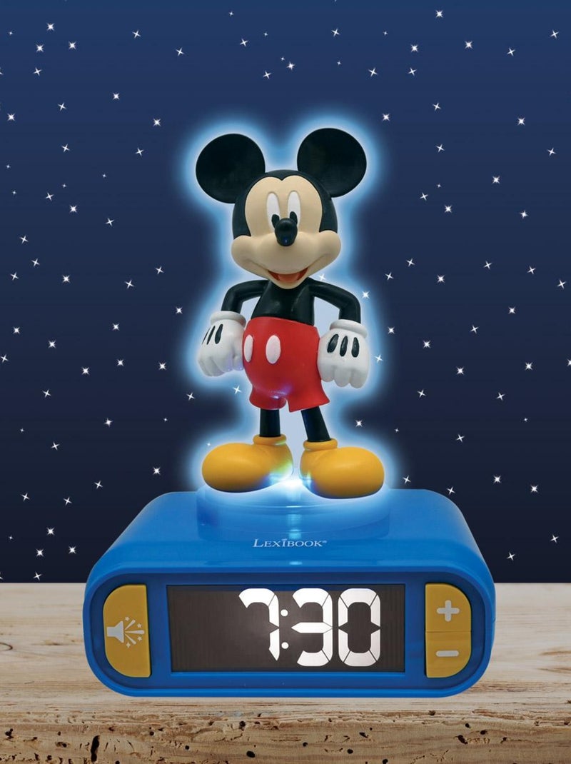 Digitale wekker met 3d mickey nachtlampje en geluidseffecten Blauw - Kiabi