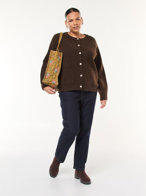 Dik, gebreid vest met fantasieknopen - Kiabi