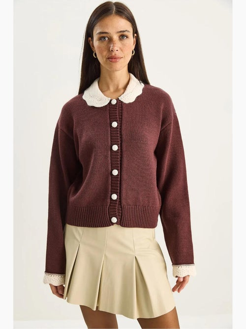 Dik geribd gebreid vest met knoopsluiting lucci - Kiabi Dik geribd gebreid vest met knoopsluiting lucci - Kiabi