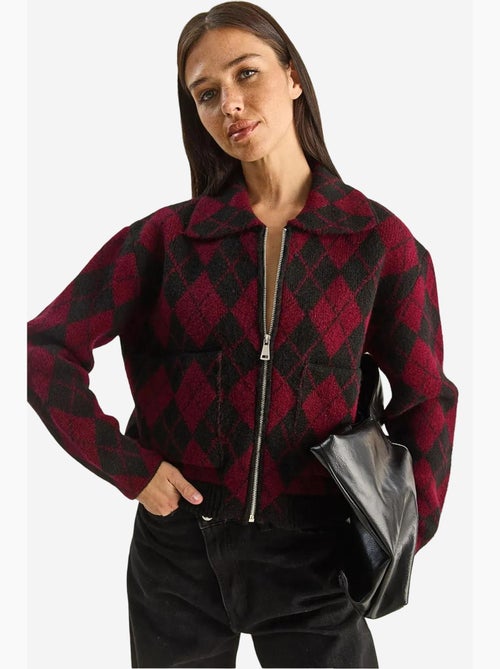 Dik jacquardgebreid vest met rits lucci - Kiabi Dik jacquardgebreid vest met rits lucci - Kiabi