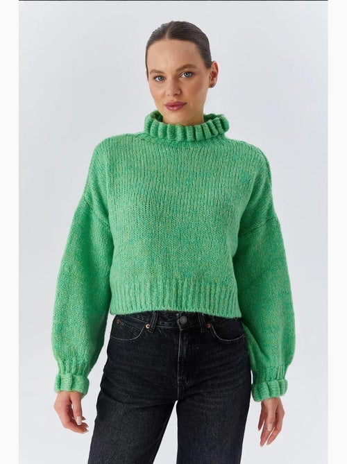 Dikke coltrui met textuur, cropped sweater mixray - Kiabi Dikke coltrui met textuur, cropped sweater mixray - Kiabi