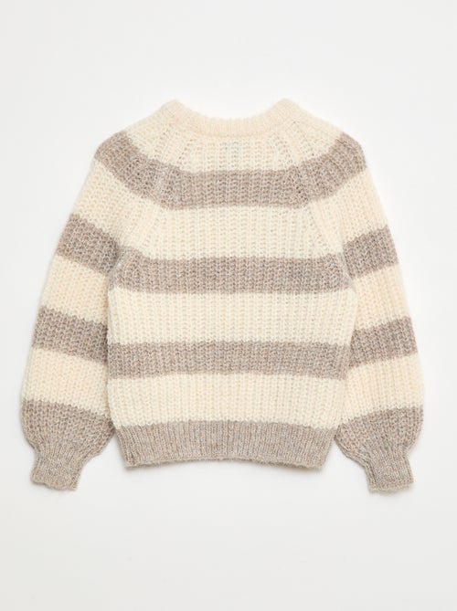 Dikke, gebreide trui met strepen - Kiabi