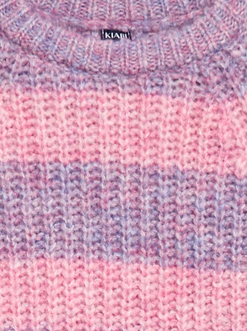 Dikke, gebreide trui met strepen - Kiabi