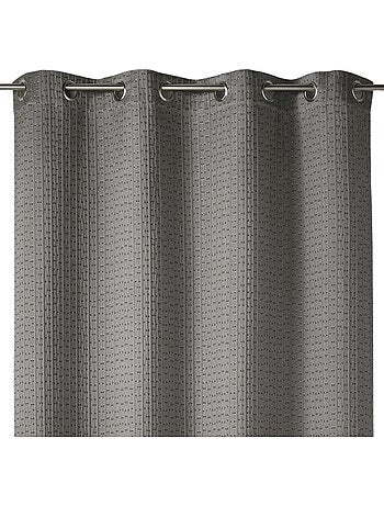 Dikke, lichtdoorlatende gordijnstof in effen jacquard met reliëf