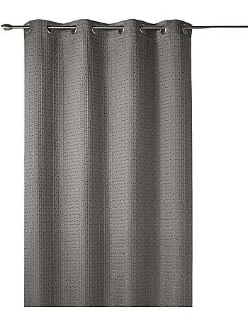 Dikke, lichtdoorlatende gordijnstof in effen jacquard met reliëf