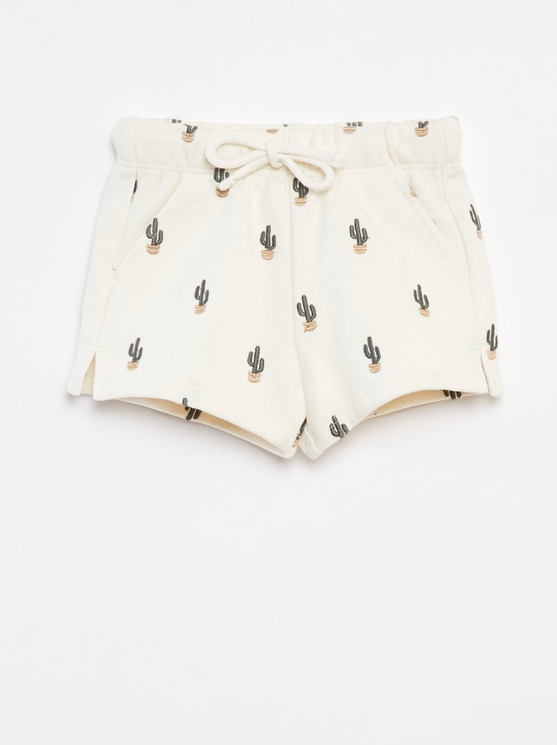 Dikke short met print WIT - Kiabi