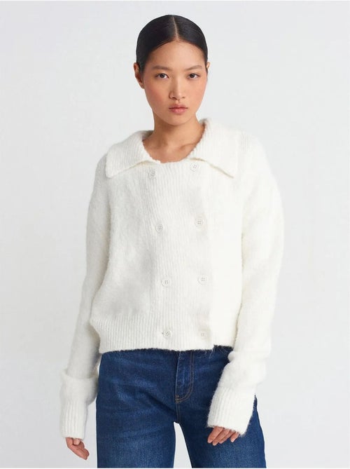 DILVIN Cardigan Côtelé À Col Polo Et Boutons - Kiabi DILVIN Cardigan Côtelé À Col Polo Et Boutons - Kiabi
