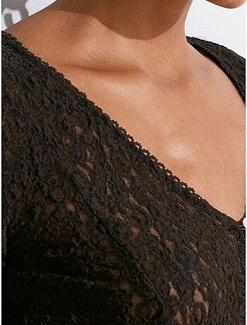 DILVIN Cardigan En Dentelle À Col V Et Boutons