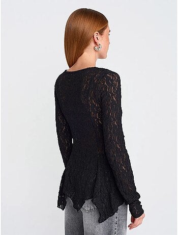 DILVIN Cardigan En Dentelle À Col V Et Boutons