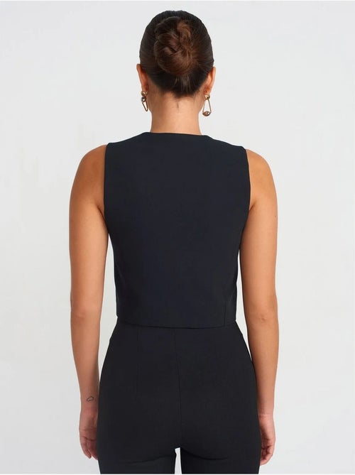 DILVIN Gilet Court Femme En Crêpe - Kiabi DILVIN Gilet Court Femme En Crêpe - Kiabi