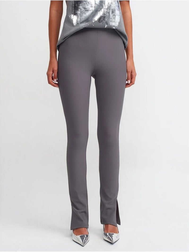DILVIN Legging Évasé Taille Haute Avec Fente gris anthracite - Kiabi