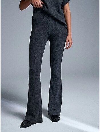 DILVIN Pantalon Évasé En Maille, Taille Haute
