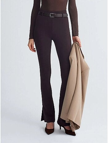 DILVIN Pantalon Flare Ajusté Avec Ceinture