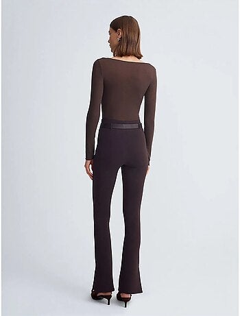 DILVIN Pantalon Flare Ajusté Avec Ceinture