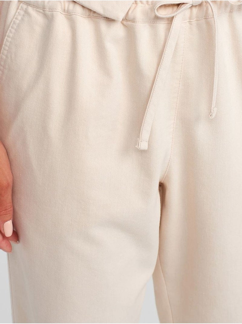 DILVIN Pantalon Jogger Femme En Mélange De Lin Crème - Kiabi