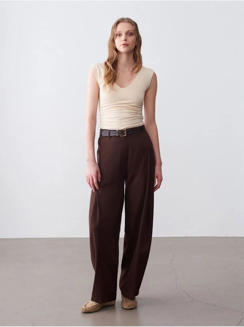 DILVIN Pantalon Large Plissé - Kiabi DILVIN Pantalon Large Plissé - Kiabi