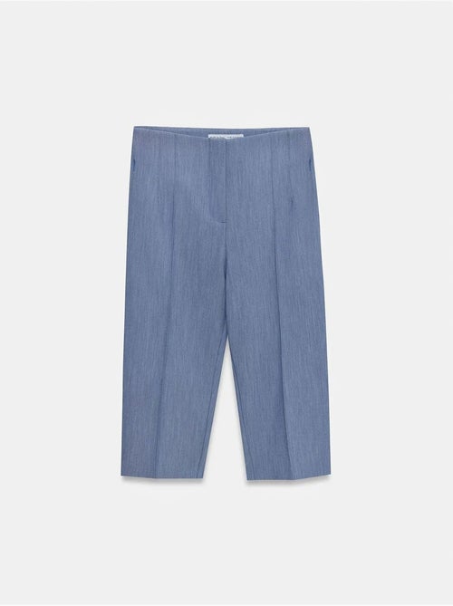 DILVIN Short Capri Droit Taille Haute Avec Fente - Kiabi DILVIN Short Capri Droit Taille Haute Avec Fente - Kiabi