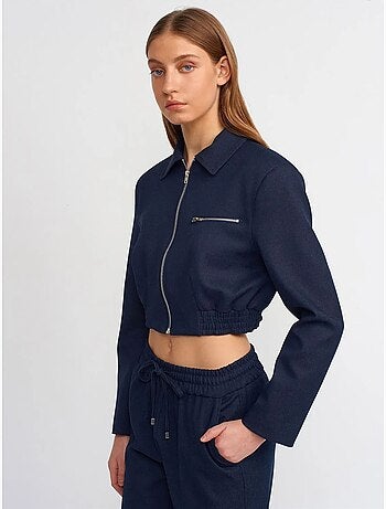 DILVIN Veste Bomber Courte En Crêpe