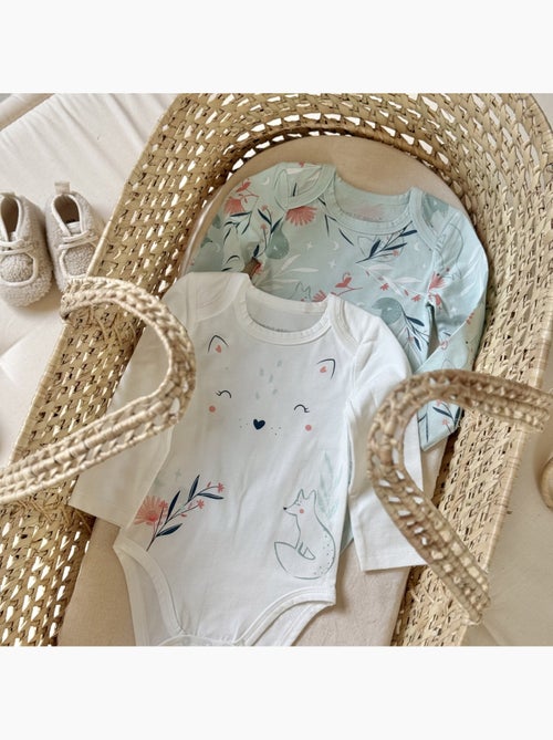 Dina babyrompertjes met lange mouwen, set van 2 - Kiabi Dina babyrompertjes met lange mouwen, set van 2 - Kiabi
