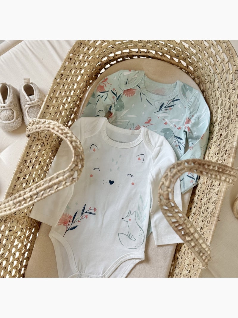 Dina babyrompertjes met lange mouwen, set van 2 Blauw - Kiabi