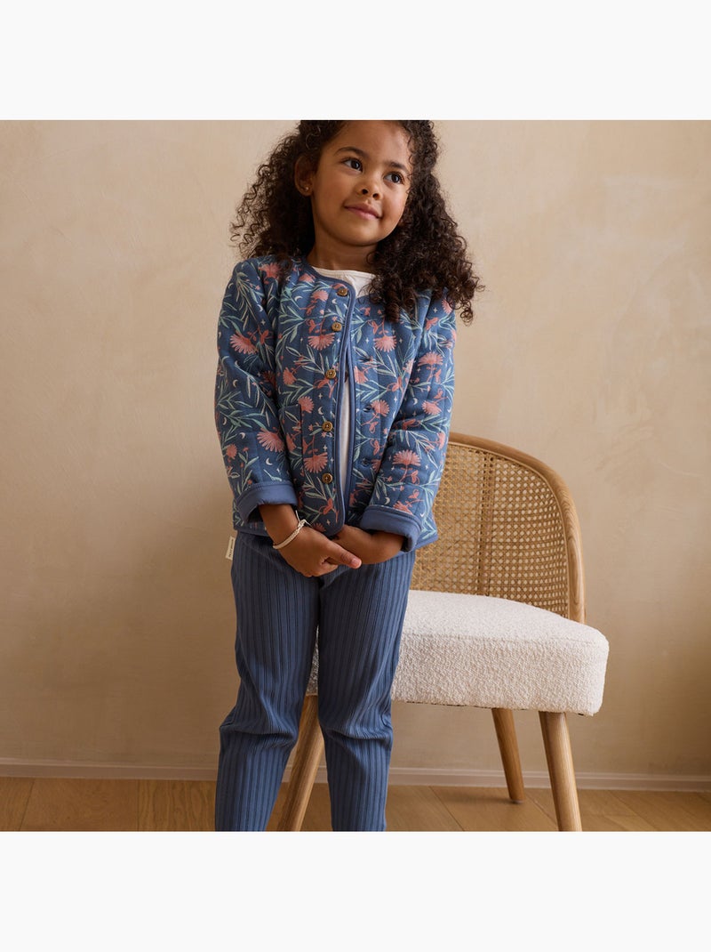 Dina gewatteerde katoenen kinderjas Blauw - Kiabi