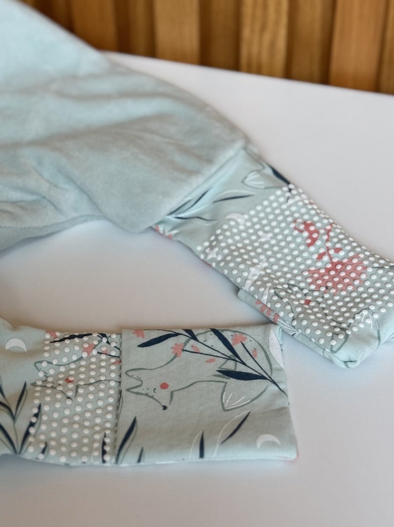 Dina TOG2 velours slaapzak met oprolbare voeten en afneembare hoezen Blauw - Kiabi