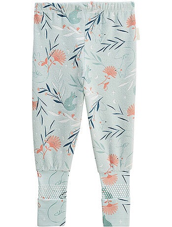 Dina tweedelige velours kinderpyjama met oprolbare voetjes