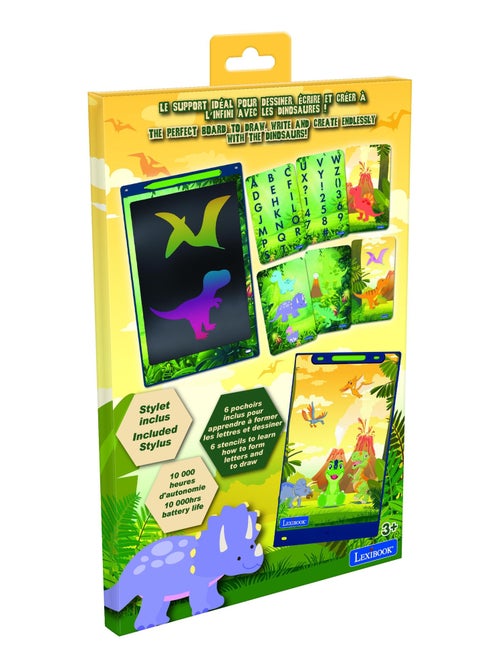 Dinosaurs 11" meerkleurige leer- en teken-e-ink-tablet met sjablonen - Kiabi Dinosaurs 11" meerkleurige leer- en teken-e-ink-tablet met sjablonen - Kiabi