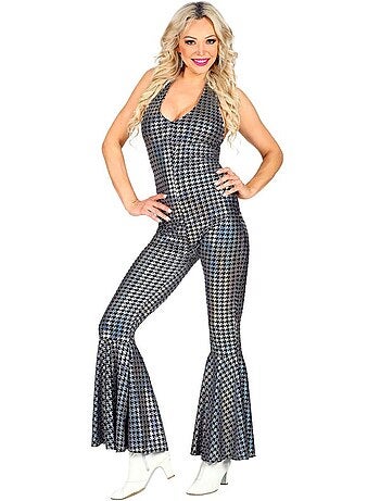 Disco-kostuum uit de jaren 70: geruite jumpsuit