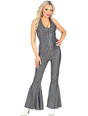 Disco-kostuum uit de jaren 70: geruite jumpsuit