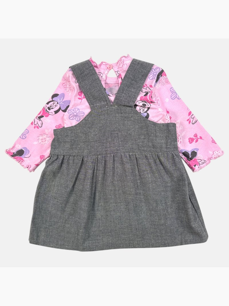 Disney - 2-delige baby meisje set jurk en lange mouwen T-shirt met personage Zwart - Kiabi