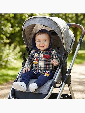 Disney - Baby jongen set geruit overhemd met capuchon en broek personage