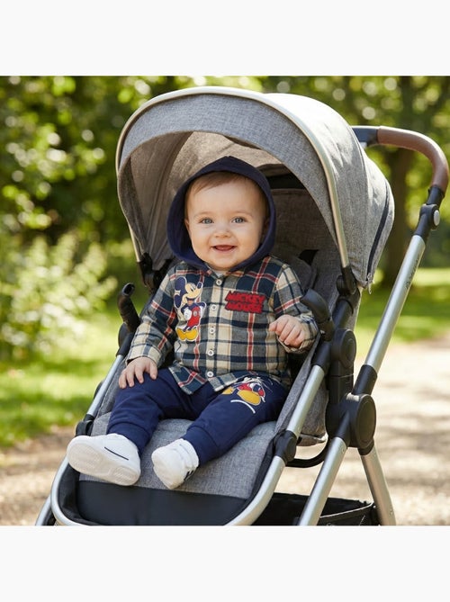Disney - Baby jongen set geruit overhemd met capuchon en broek personage - Kiabi