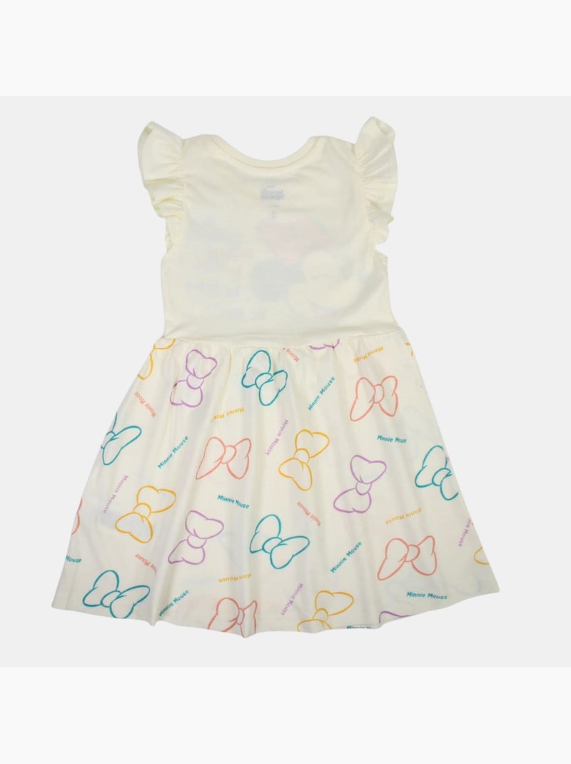 Disney - Baby meisje jurk ecru met ruches personage Wit - Kiabi