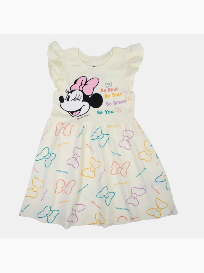Disney - Baby meisje jurk ecru met ruches personage Wit - Kiabi