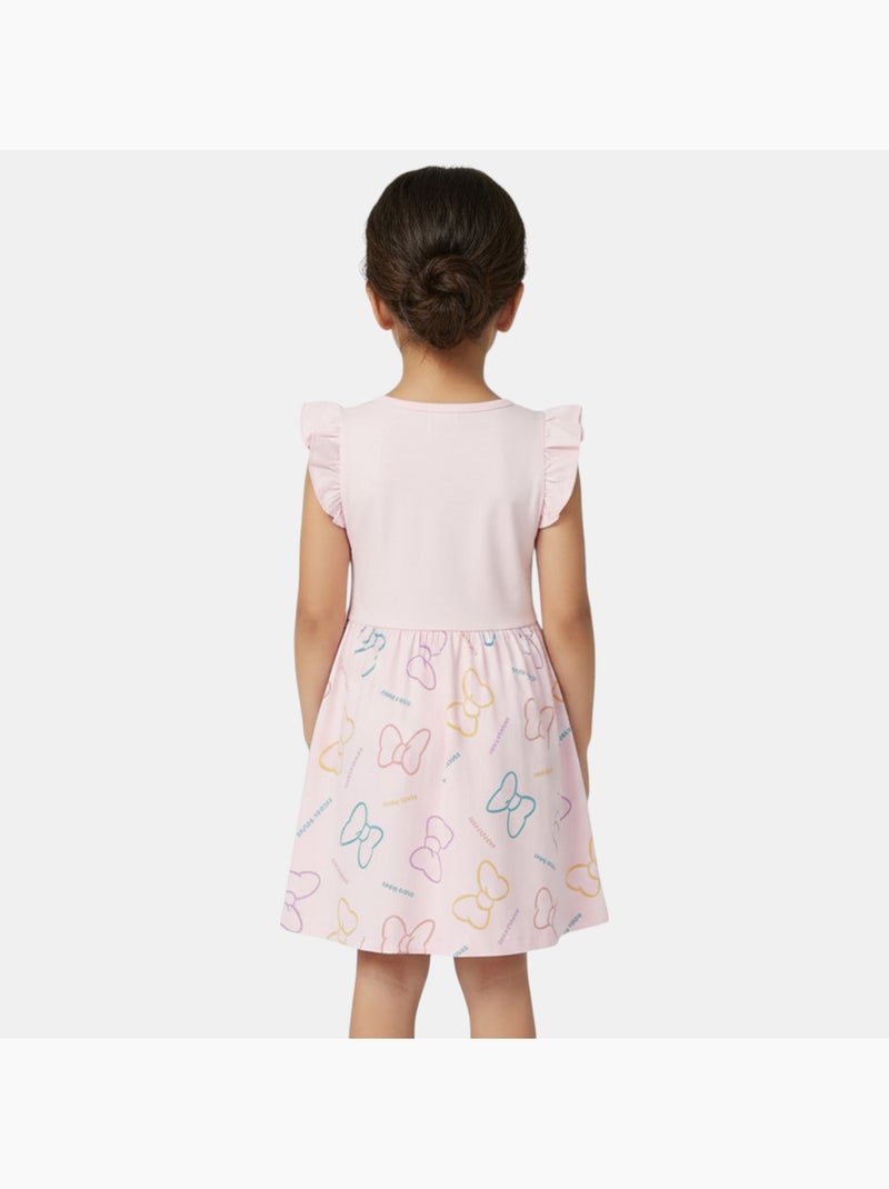 Disney - Baby meisje jurk roze met ruches personage Roze - Kiabi