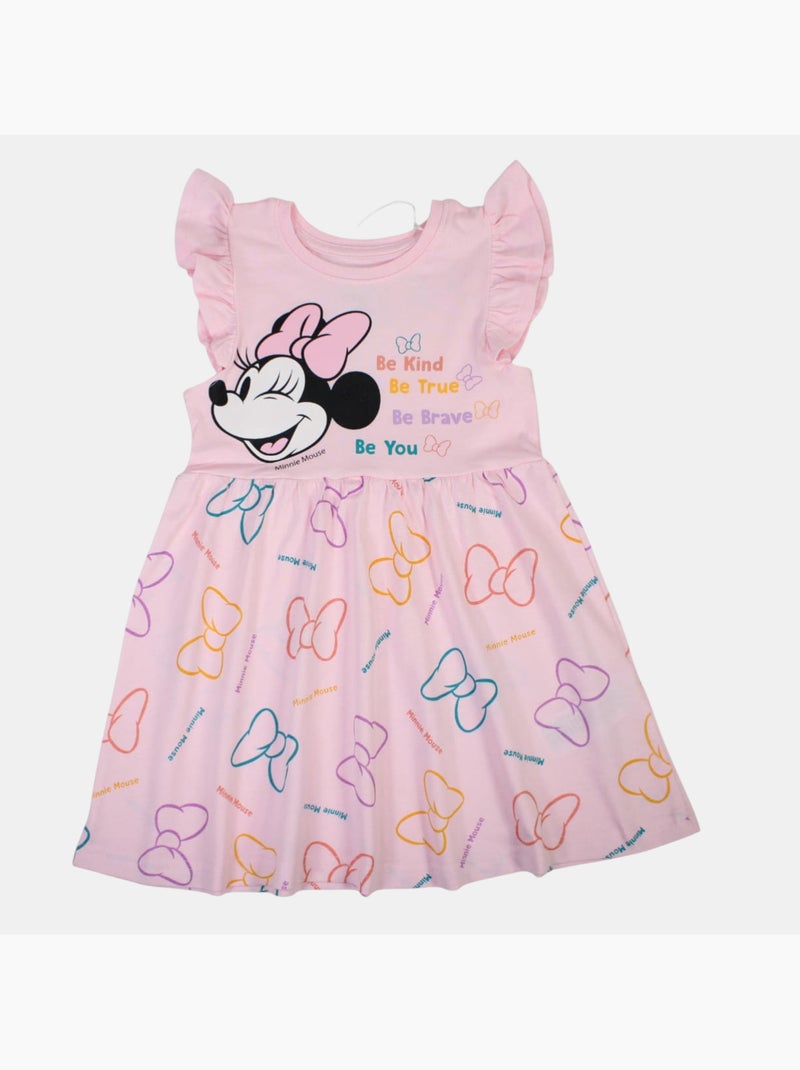 Disney - Baby meisje jurk roze met ruches personage Roze - Kiabi