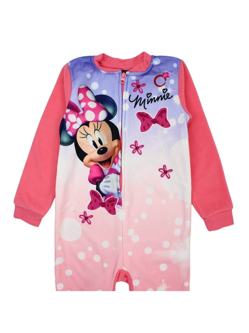 Disney - Baby meisje overall roze en paars met rits personage Roze - Kiabi
