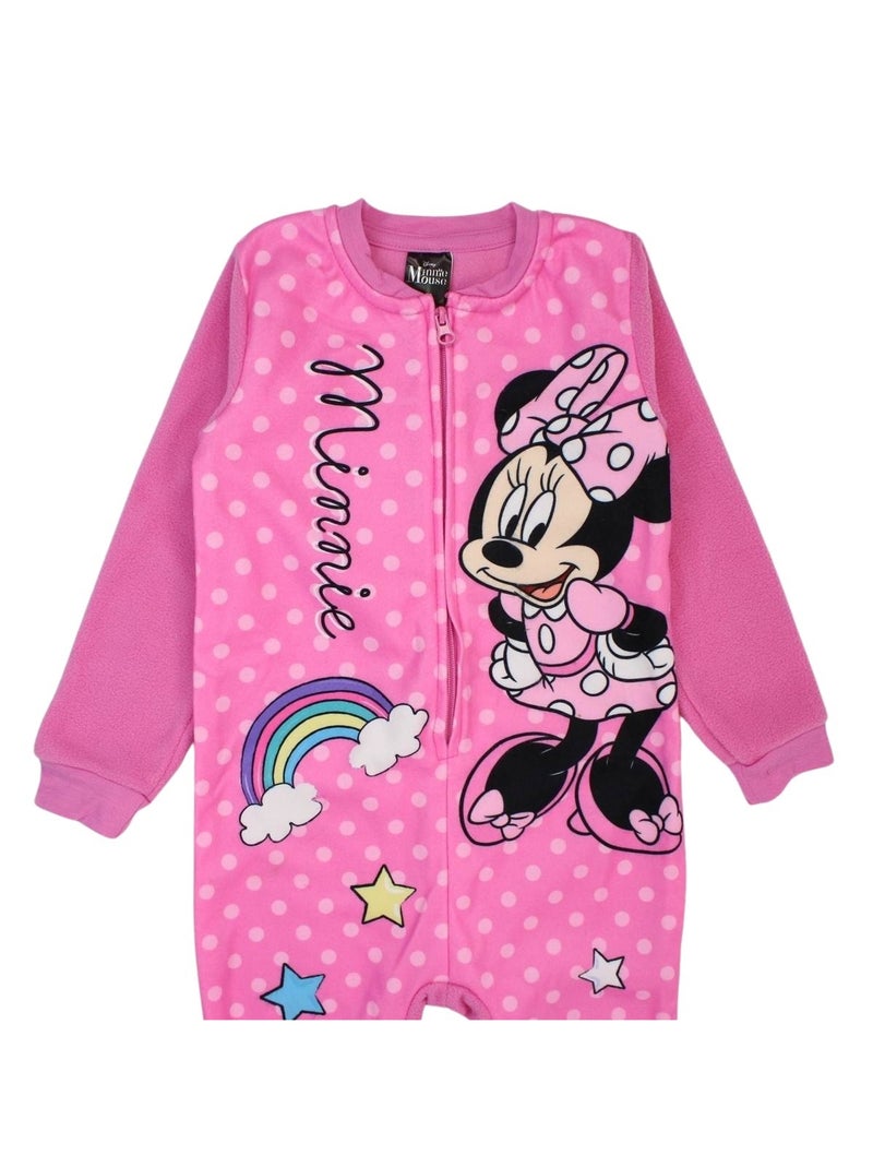Disney - Baby meisje overall roze met rits en stippen personage Roze - Kiabi