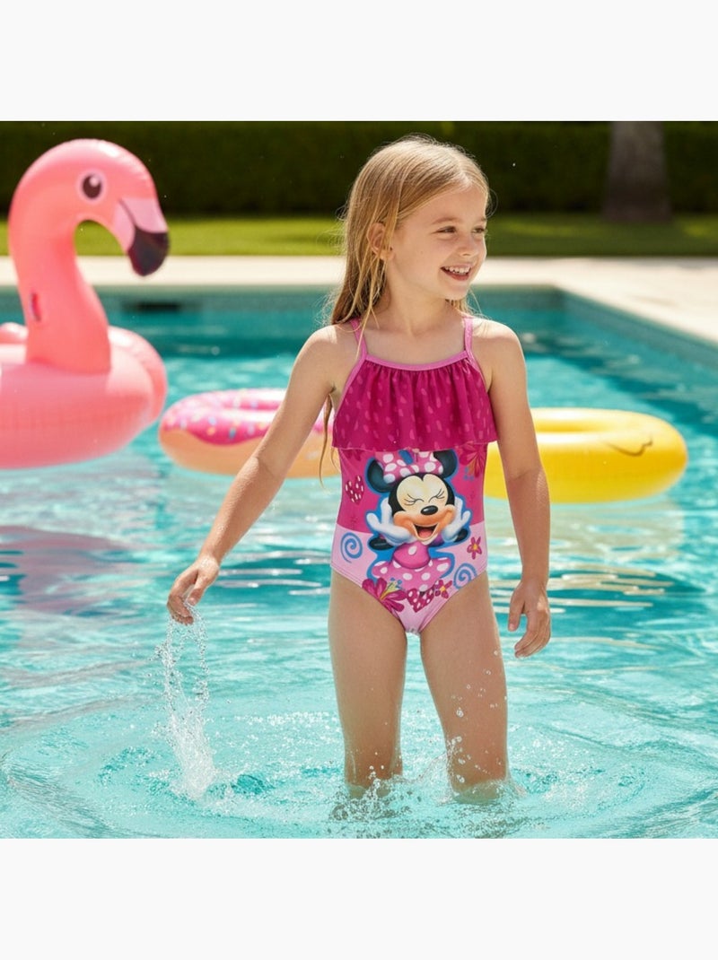 Disney - Badpak met ruches en print meisje Roze - Kiabi
